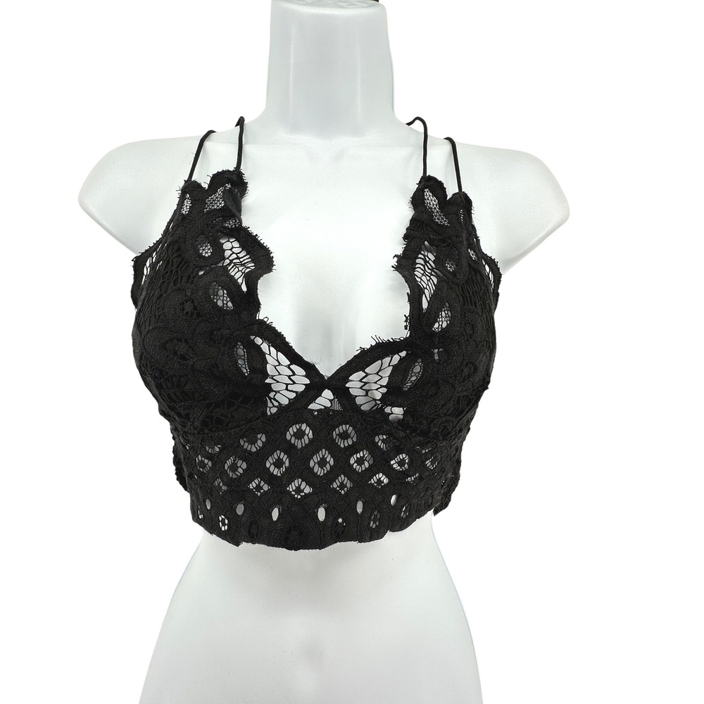 Better Be Lace Bralette Women M Black Boho Festival Coquette‎ Flirt Strappy
